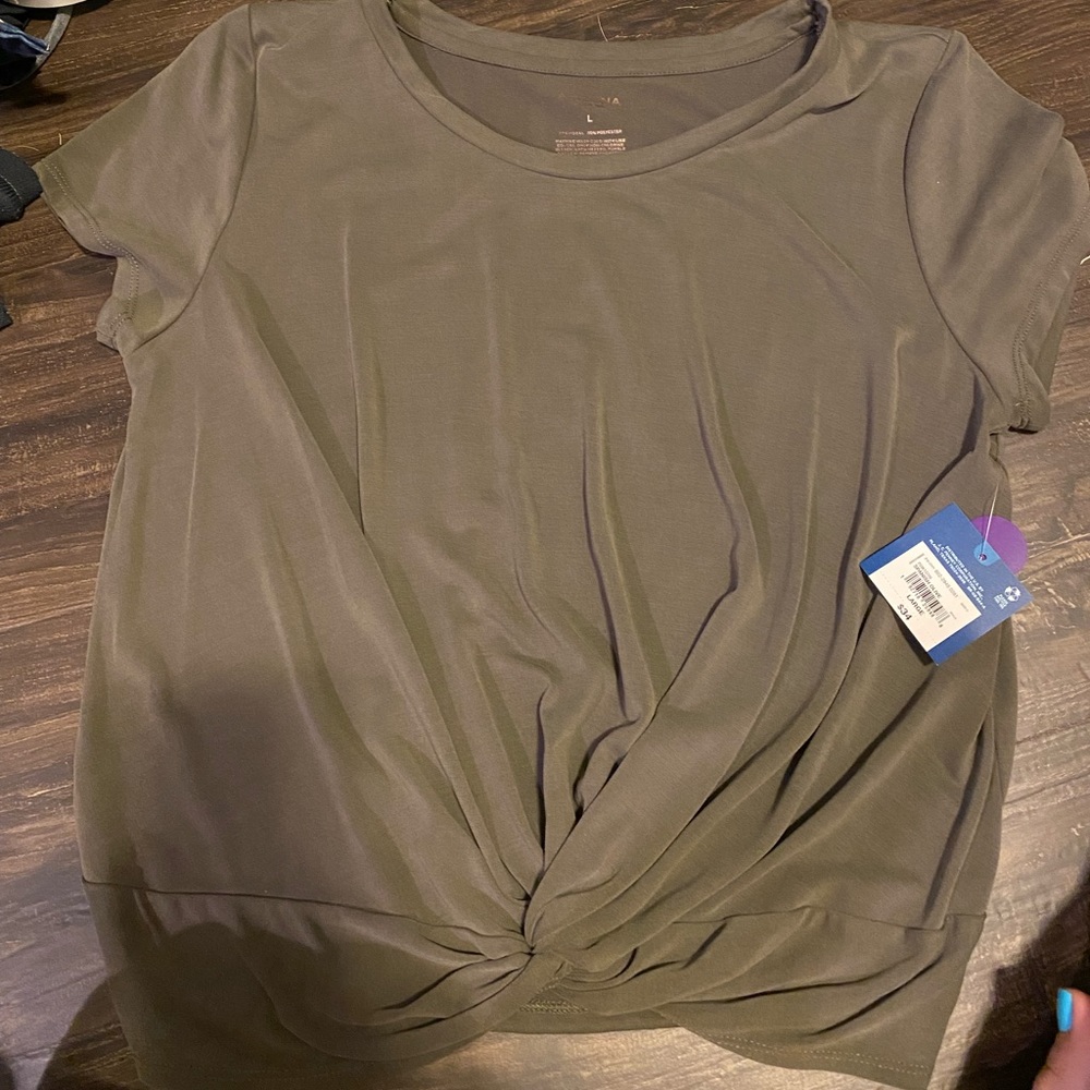 New olive blouse in large